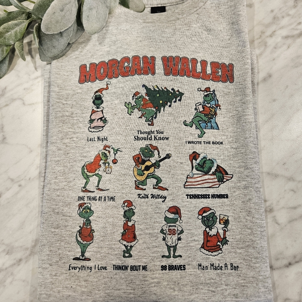 Morgan Wallen shirt Christmas grinch cute popular country music